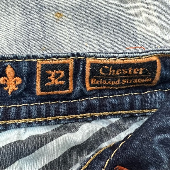 Rock Revival Chester Relaxed Straight Leg Jeans Distressed Size 32 waist - Picture 8 of 16